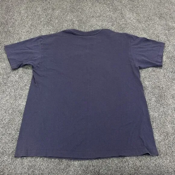 Vintage 90s College Ware Basketball T Shirt Men L Navy Single Stitch Made In USA - Picture 6 of 11